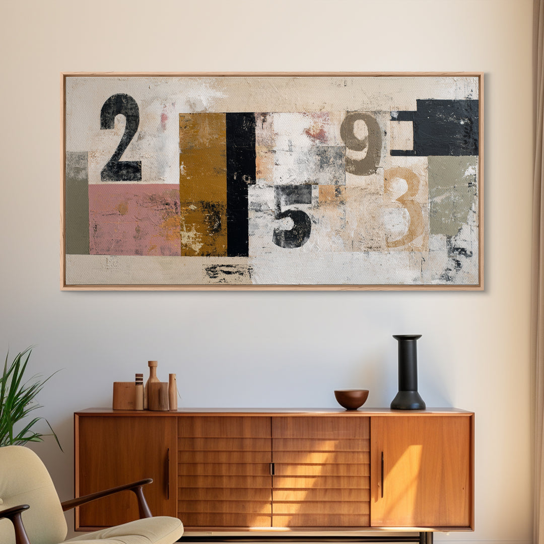Scoreboard Numbers as Abstract Design Framed Canvas Print, Game Room Art, Wall Art Set, Game Room Decor, Fine Art, Play, GRA-2x1-92