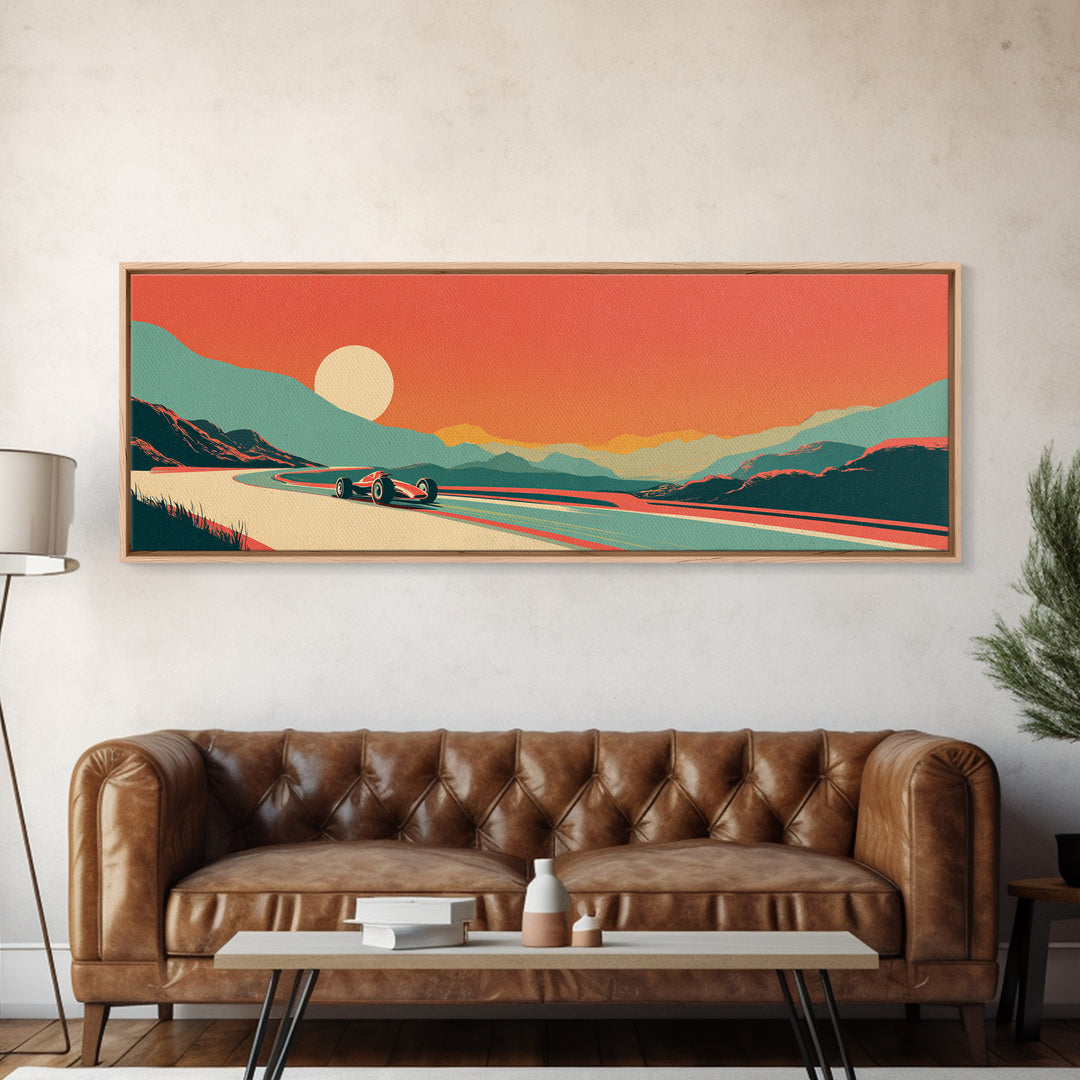 Retro Racing Car Game Poster Without Text Framed Canvas Print, Game Room Art, Kids Room Wall Art, Game Room Decor, Play, GRA-3x1-28