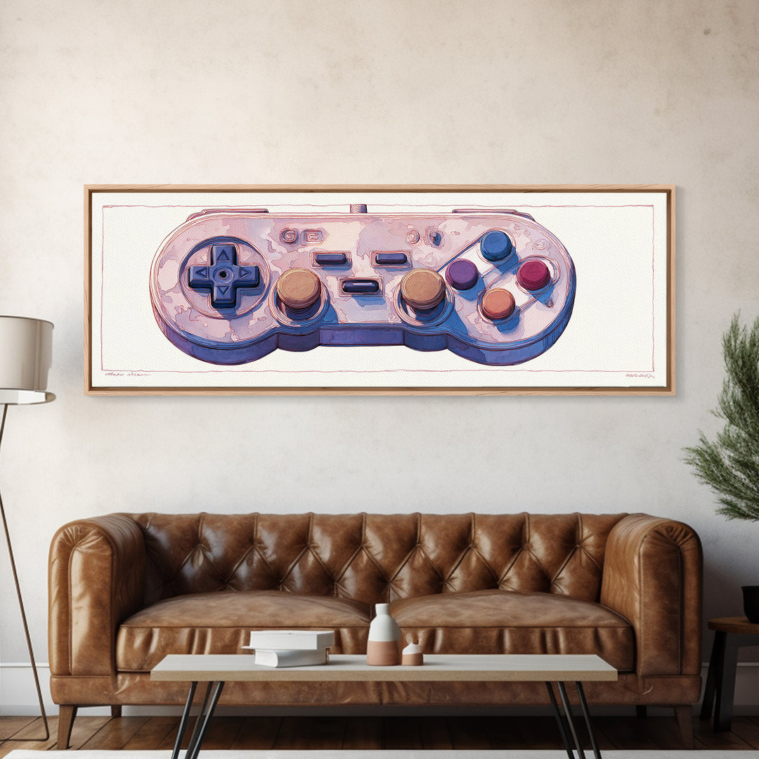 Old School Game Controller Canvas Print, Game Room Art, African American Art, Game Room Decor, Play, Kids Room Wall Art, GRA-3x1-46