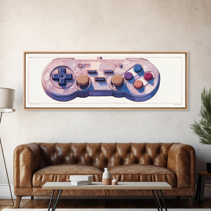 Old School Game Controller Canvas Print, Game Room Art, African American Art, Game Room Decor, Play, Kids Room Wall Art, GRA-3x1-46