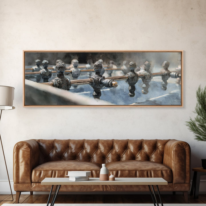 Foosball Player Figures Canvas Print, Game Room Art, Living Room Art, Game Room Decor, Fine Art, Play, Neutral Decor, GRA-3x1-49