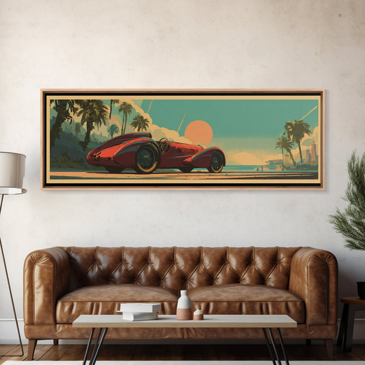 Retro Racing Car Game Poster Without Text Framed Canvas Print, Game Room Art, Room Decor, Game Room Decor, Fine Art, Play, GRA-3x1-52