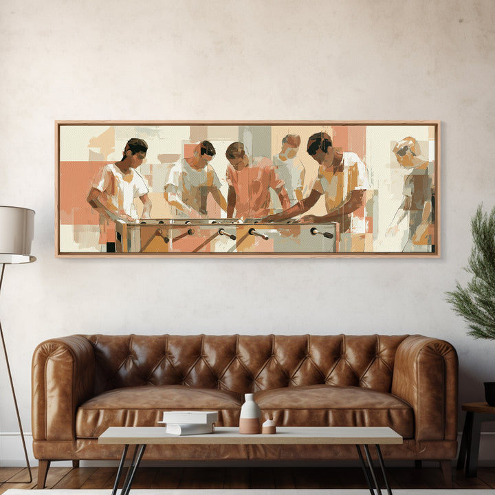 Foosball Player Figures Framed Canvas Print, Game Room Art, Girly Wall Art, Game Room Decor, Fine Art, Play, Luxury Decor, GRA-3x1-73