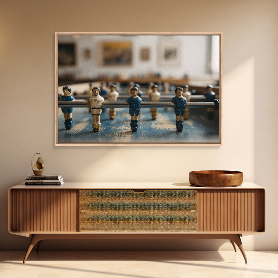 Foosball Player Figures Framed Canvas Print, Game Room Art, African American Art, Game Room Decor, Play, Kids Room Wall Art, GRA-3x2-13
