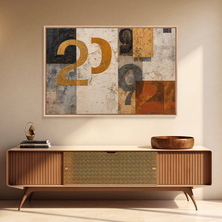 Scoreboard Numbers as Abstract Design Framed Canvas Print, Game Room Art, Modern Wall Art, Game Room Decor, Fine Art, Play, GRA-3x2-28