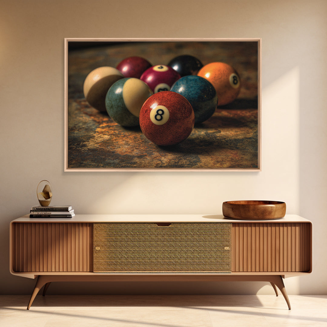 Billiards Eight Ball Canvas Print, Game Room Art, Black Woman Art, Game Room Decor, Play, Retro Art, Whimsical Wall Art, GRA-3x2-30