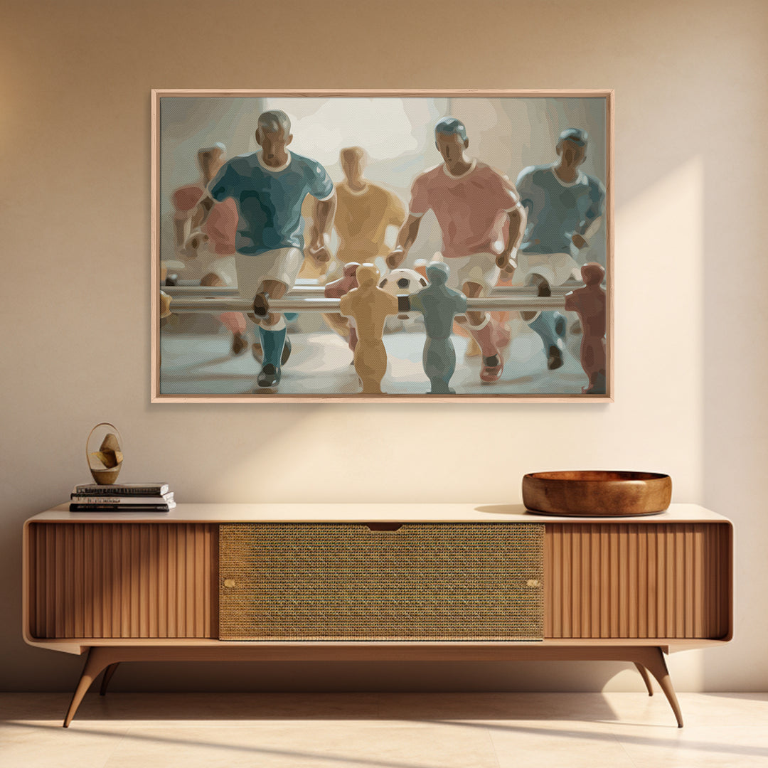 Foosball Player Figures Canvas Print, Game Room Art, Pop Art, Game Room Decor, Oil Painting, Play, Fine Art Print, GRA-3x2-61
