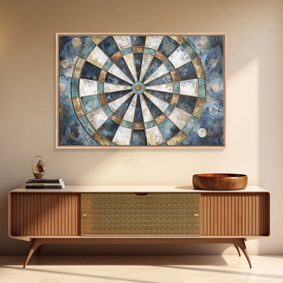 Dartboard Bullseye with Dynamic Motion Canvas Print, Game Room Art, Boho Decor, Game Room Decor, Play, Classroom Decor, GRA-3x2-84
