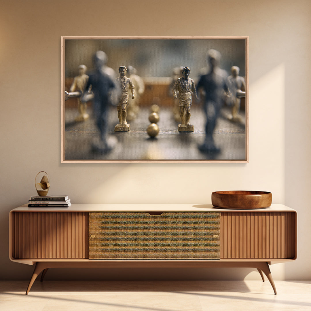 Foosball Player Figures Framed Canvas Print, Game Room Art, Original Artwork, Game Room Decor, Fine Art, Play, GRA-3x2-85