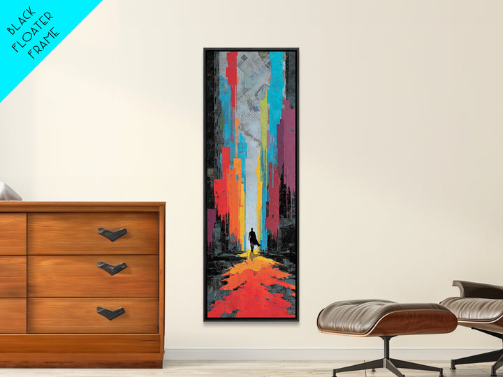 Paint Drips Forming a Skyline Silhouette Canvas Print, Graffiti Art, Large Wall Art, Living Room Decor, Fine Art, Street, GRF-1x3-73