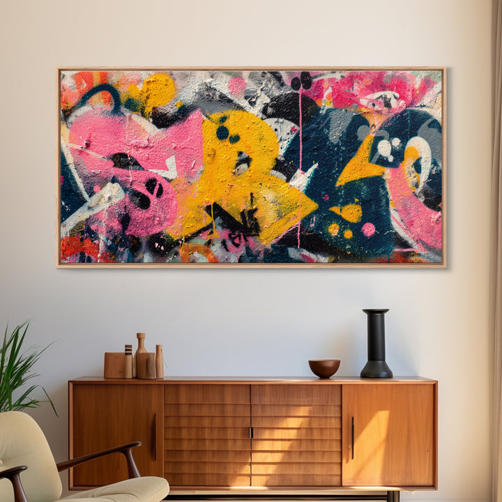 Graffiti Lettering Forms Without Readable Words Canvas Print, Graffiti Art, Original Art, Living Room Decor, Fine Art, Street, GRF-2x1-53