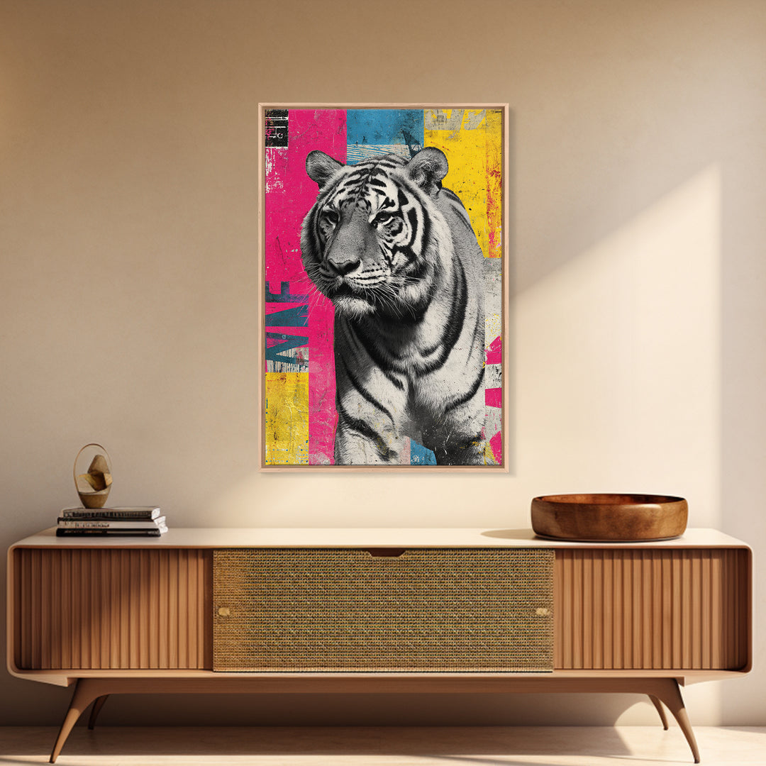 Urban Tiger Portrait Canvas Print, Graffiti Art, Canvas, Living Room Decor, Fine Art, Street, Abstract Wall Art, 3d Wall Art, GRF-2x3-35