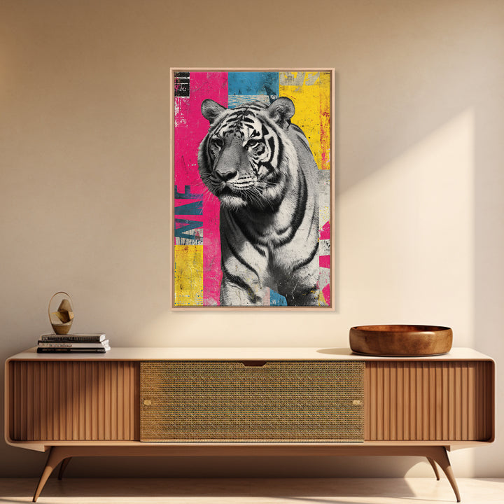 Urban Tiger Portrait Canvas Print, Graffiti Art, Canvas, Living Room Decor, Fine Art, Street, Abstract Wall Art, 3d Wall Art, GRF-2x3-35