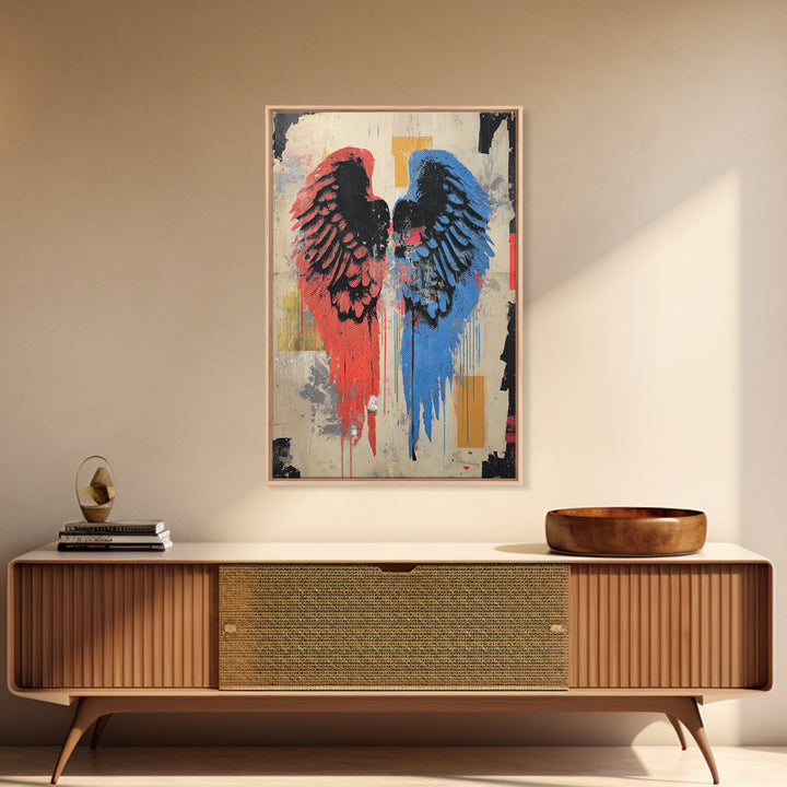 Spray Painted Angel Wings Canvas Print, Graffiti Art, Contemporary Art, Living Room Decor, Fine Art, Street, Original Painting, GRF-2x3-40