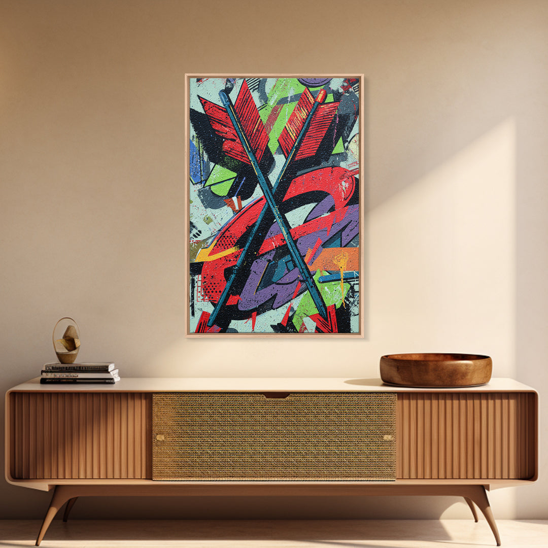 Wildstyle Arrows and Loops as Abstraction Canvas Print, Graffiti Art, Canvas Art, Living Room Decor, Fine Art, Street, GRF-2x3-71