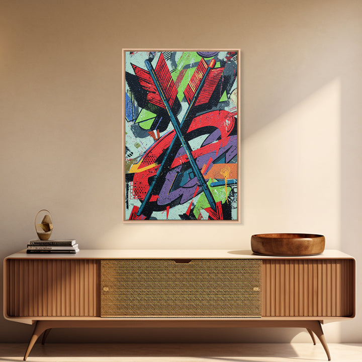 Wildstyle Arrows and Loops as Abstraction Canvas Print, Graffiti Art, Canvas Art, Living Room Decor, Fine Art, Street, GRF-2x3-71