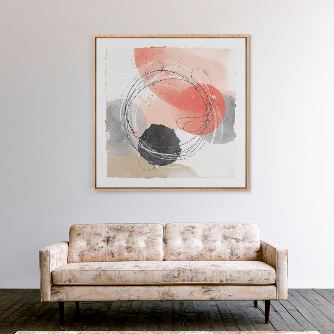 Jump Rope Motion Forming Circular Energy Lines Framed Canvas Print, Gym Art, Room Decor, Gym Decor, Abstract Art, Strength, GYM-1x1-29