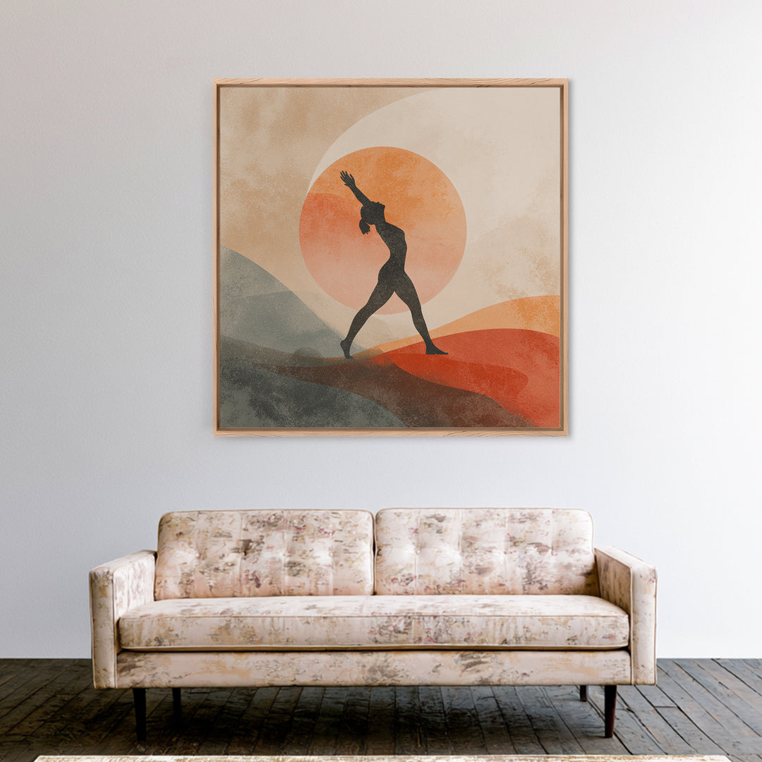 Fitness Woman Stretching Canvas Print, Gym Art, Luxury Decor, Gym Decor, Strength, Living Room Decor, Abstract Wall Art, GYM-1x1-69