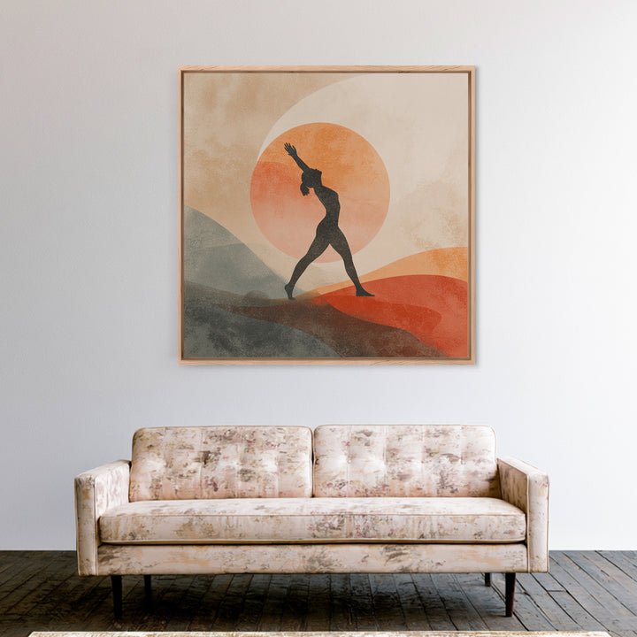 Fitness Woman Stretching Canvas Print, Gym Art, Luxury Decor, Gym Decor, Strength, Living Room Decor, Abstract Wall Art, GYM-1x1-69