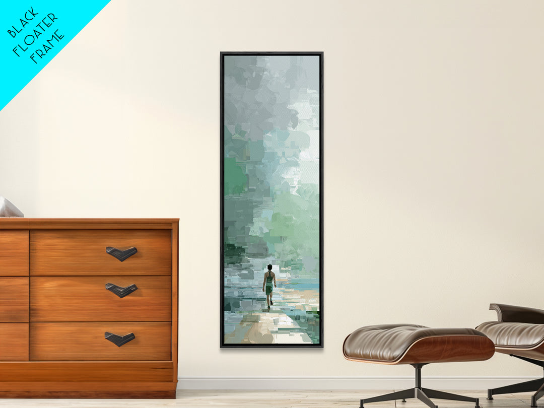 Sprinter Exploding from Starting Blocks Framed Canvas Print, Gym Art, Motivational Poster, Gym Decor, Abstract Art, Strength, GYM-1x3-15
