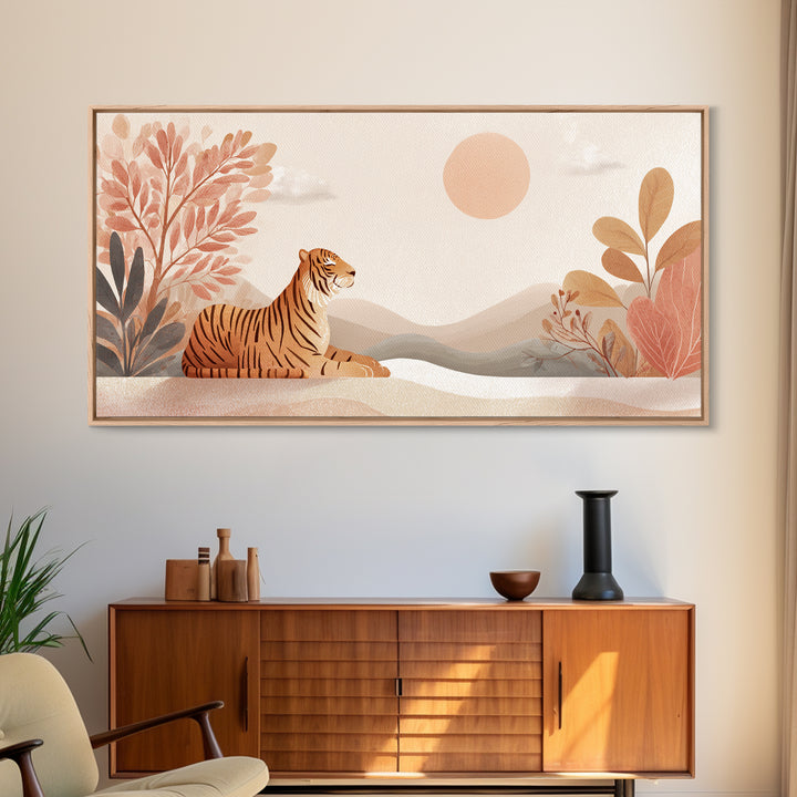 Tiger Representing Strength and Focus Framed Canvas Print, Gym Art, Printable Wall Art, Gym Decor, Fine Art, Strength, GYM-2x1-13