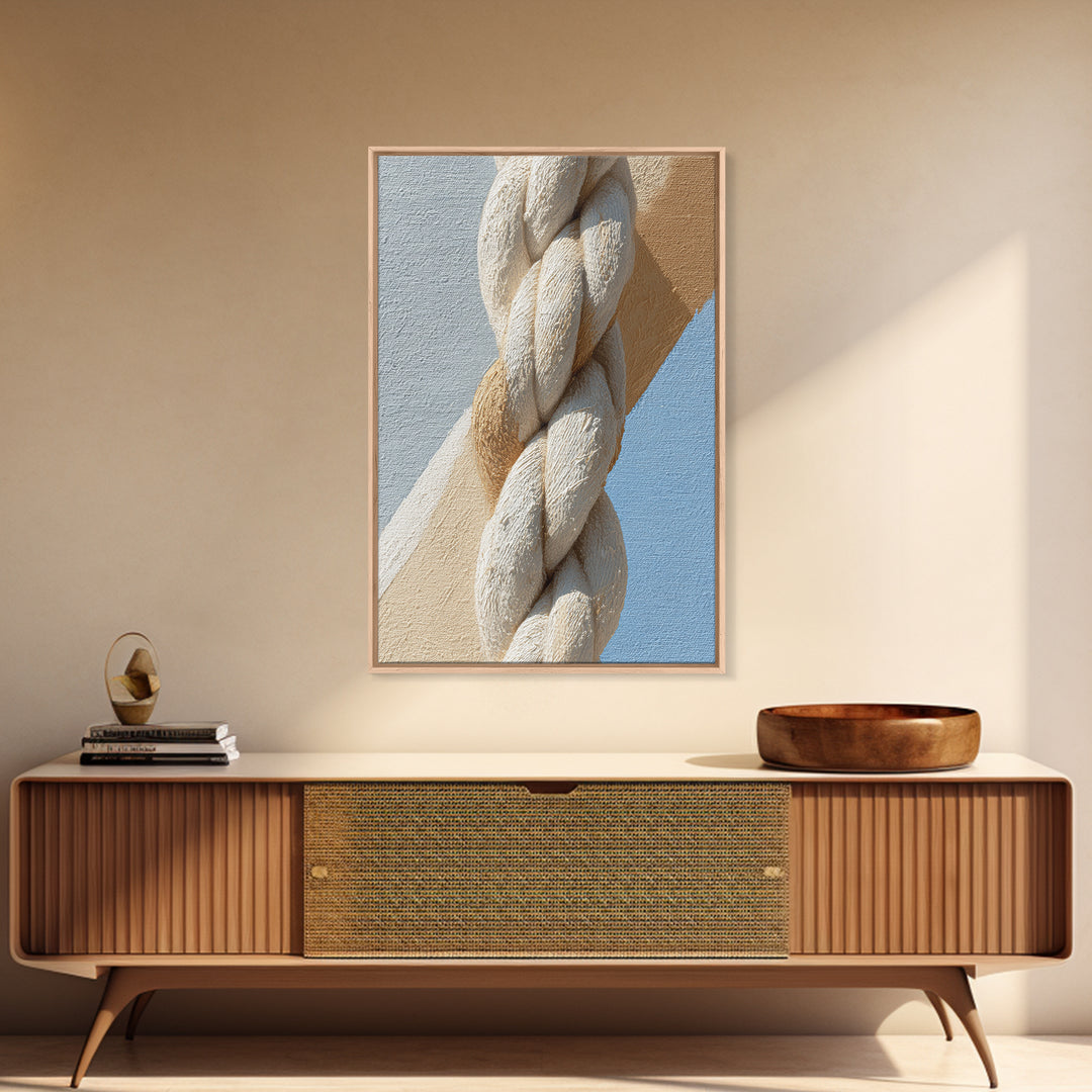 Cross Training Rope Wave Abstraction Framed Canvas Print, Gym Art, Gym Decor, Fine Art, Strength, Statement Artwork, Boho Decor, GYM-2x3-28