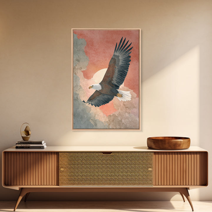 Eagle Soaring as Motivation Symbol Canvas Print, Gym Art, Statement Artwork, Gym Decor, Fine Art, Strength, Printable Wall Art, GYM-2x3-32