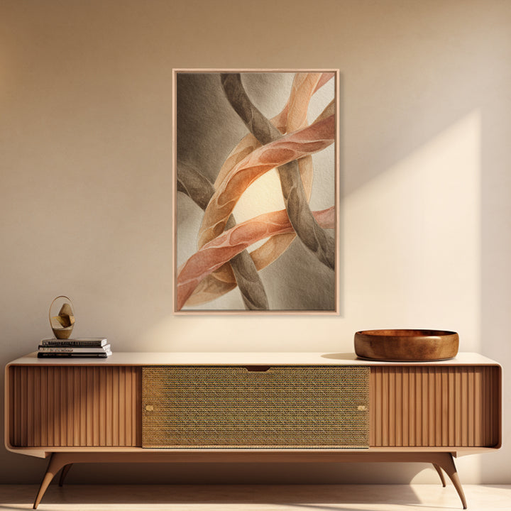 Cross Training Rope Wave Abstraction Framed Canvas Print, Gym Art, Minimalist Decor, Gym Decor, Abstract Art, Strength, GYM-2x3-4