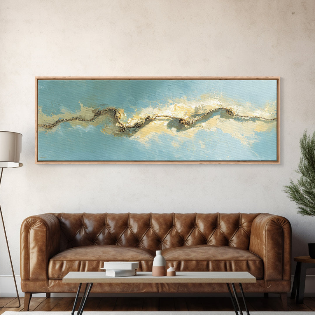 Cross Training Rope Wave Abstraction Framed Canvas Print, Gym Art, Gym Decor, Abstract Art, Strength, Luxury Decor, Art Print, GYM-3x1-12