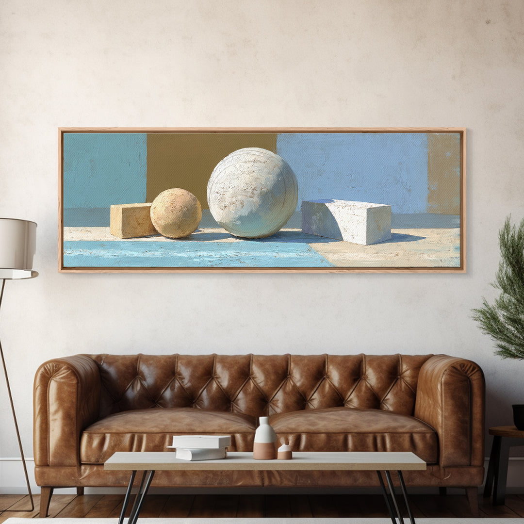 Medicine Ball and Chalk Still Life Framed Canvas Print, Gym Art, Gallery Decor, Gym Decor, Fine Art, Strength, Wall Art, GYM-3x1-15