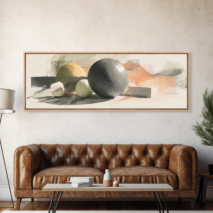 Medicine Ball and Chalk Still Life Framed Canvas Print, Gym Art, Minimalist Decor, Gym Decor, Strength, Motivational Poster, GYM-3x1-63