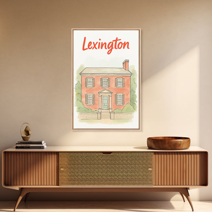 Lexington Travel Poster, Canvas Print, Illustrated City Wall Art, Lexington Wall Art, Travel Poster Art, Watercolor City Skyline, Design 2