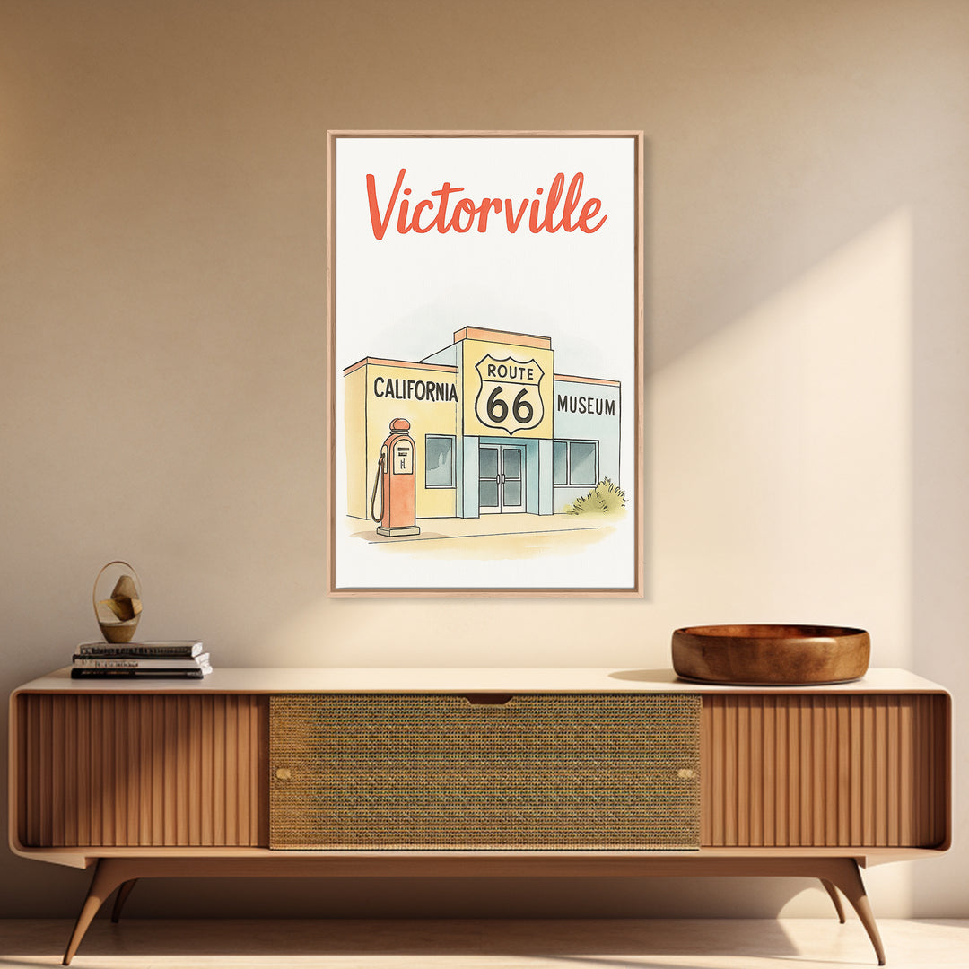 Victorville Travel Poster, Canvas Print, Hand Drawn Watercolor Art, Victorville Wall Art, Travel Poster Art, City Art Print, Wall Art