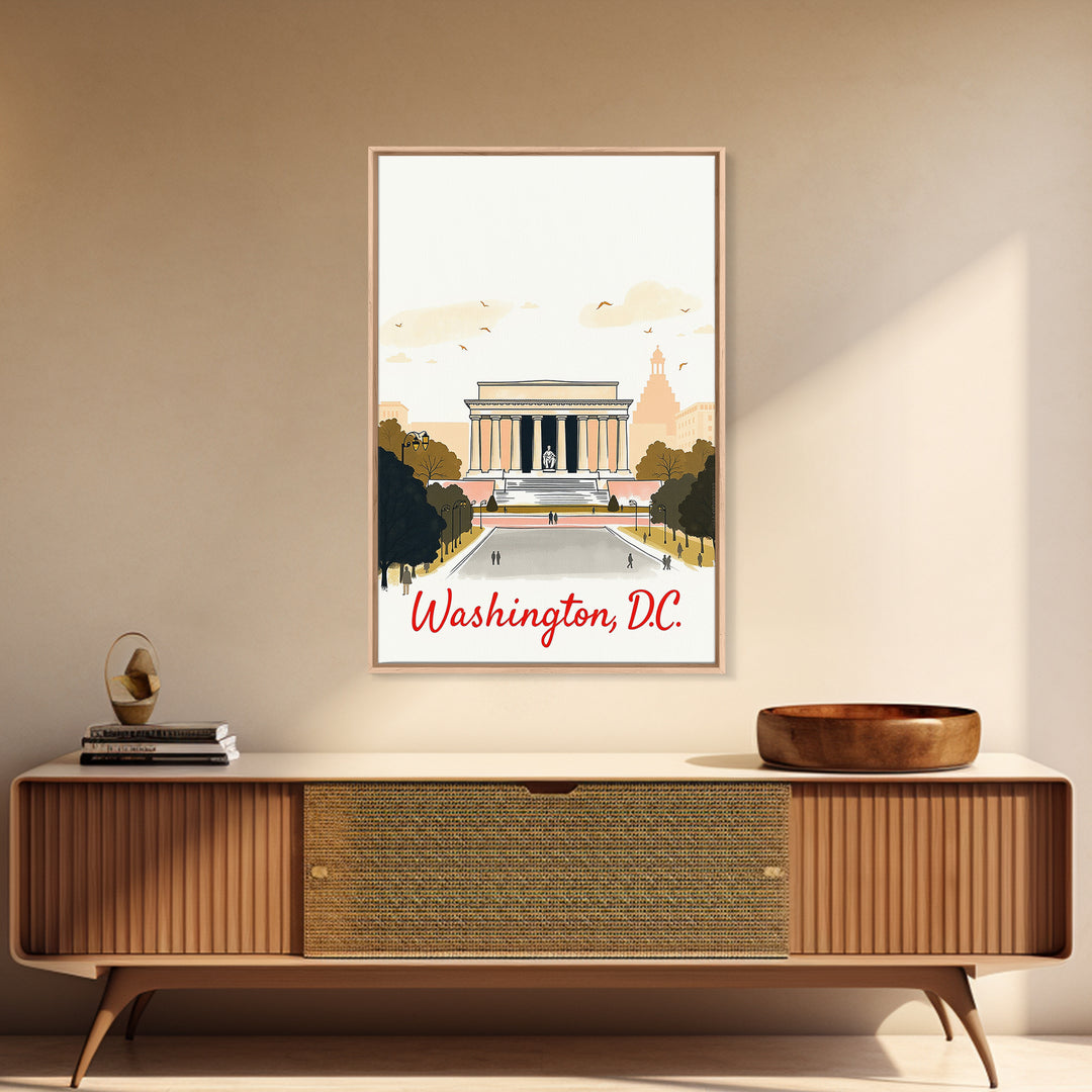 Washington Travel Poster, Canvas Print, Watercolor Skyline Art Art, Washington Travel Art, Travel Art Print, Travel Wall Art, City Art Print