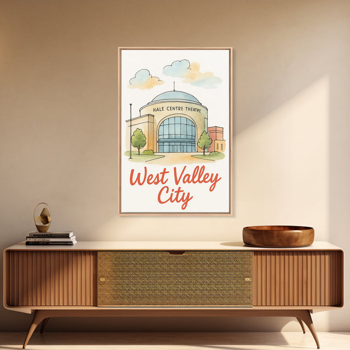 West Valley City Utah Travel Poster, Canvas Print, Watercolor Downtown Skyline Art, West Valley City Poster Print, Poster Art, Wall Decor