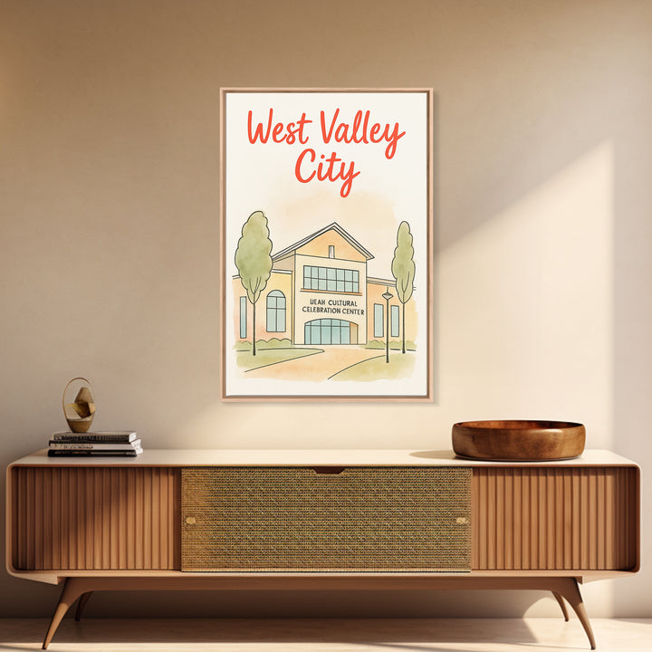 West Valley City Travel Poster, Canvas Print, Soft Sketch Travel Art, West Valley City Poster Print, Vintage Travel Art, Travel Wall Art