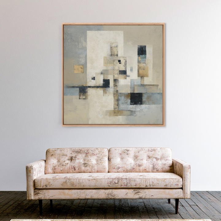 Sophisticated Neutral Abstract Framed Canvas Print, Hotel Art, Modern Decor, Hotel Decor, Abstract Art, Boutique, Poster, HOT-1x1-1