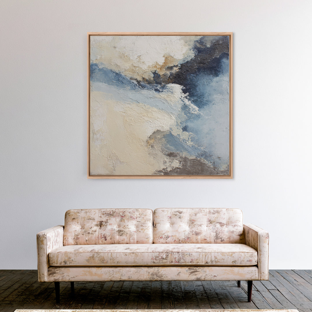 Soft Abstract Wave Forms Canvas Print, Hotel Art, Minimalist Wall Art, Hotel Decor, Abstract Art, Boutique, Hazbin Hotel, HOT-1x1-10