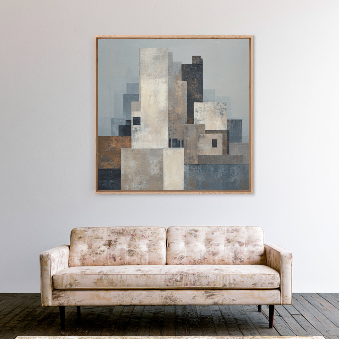 Quiet City Skyline Canvas Print, Hotel Art, Travel Poster, Hotel Decor, Abstract Art, Boutique, Minimalist Decor, HOT-1x1-26