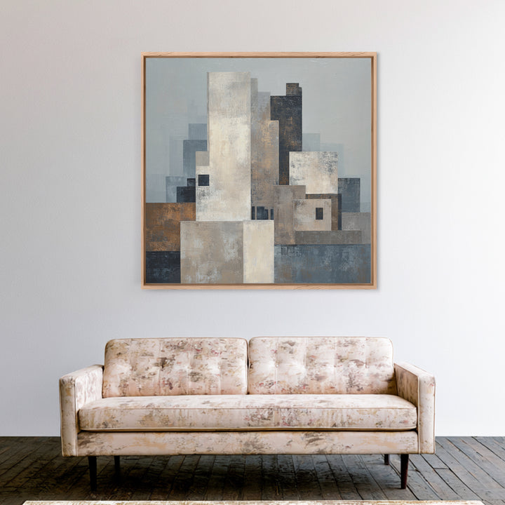 Quiet City Skyline Canvas Print, Hotel Art, Travel Poster, Hotel Decor, Abstract Art, Boutique, Minimalist Decor, HOT-1x1-26