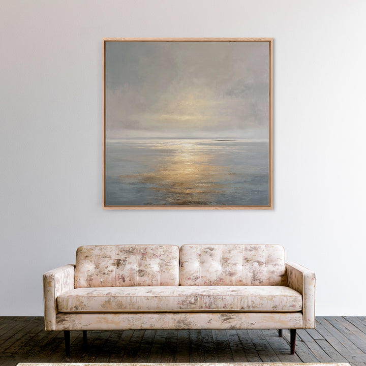 Large Calming Seascape Canvas Print, Hotel Art, Art Deco, Hotel Decor, Boutique, Minimalist Wall Art, Gallery Wall Art, HOT-1x1-3