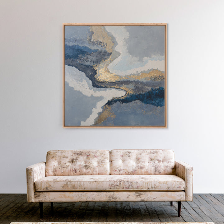 Soft Abstract Wave Forms Framed Canvas Print, Hotel Art, Beach House Decor, Hotel Decor, Abstract Art, Boutique, HOT-1x1-34