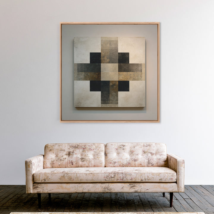 Modern Geometric Composition Framed Canvas Print, Hotel Art, Abstract Art, Hotel Decor, Fine Art, Boutique, Gallery Wall Art, HOT-1x1-7
