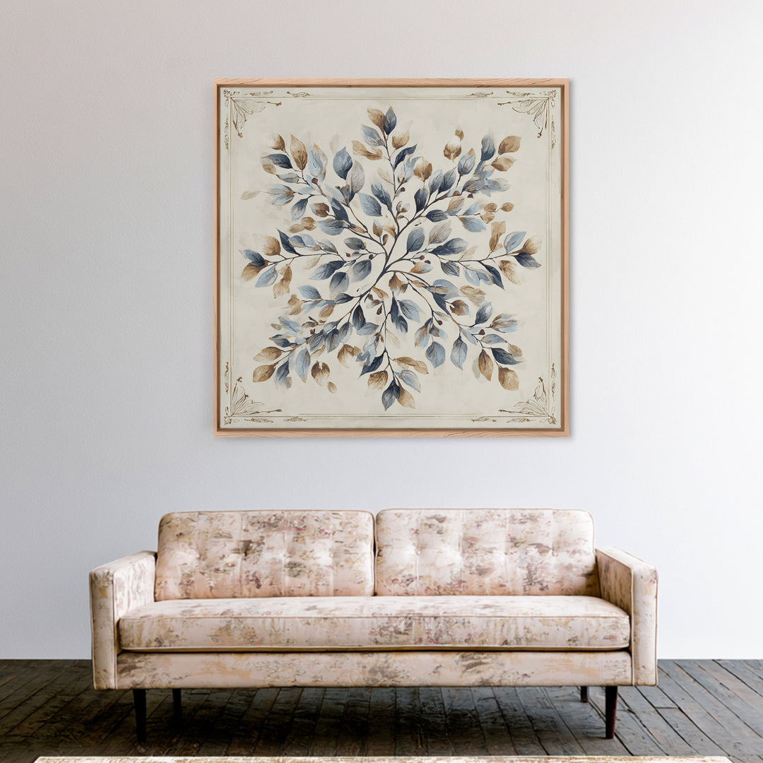 Elegant Botanical Branch on Ivory Ground Canvas Print, Hotel Art, Poster, Hotel Decor, Fine Art, Boutique, Wood Wall Art, HOT-1x1-77