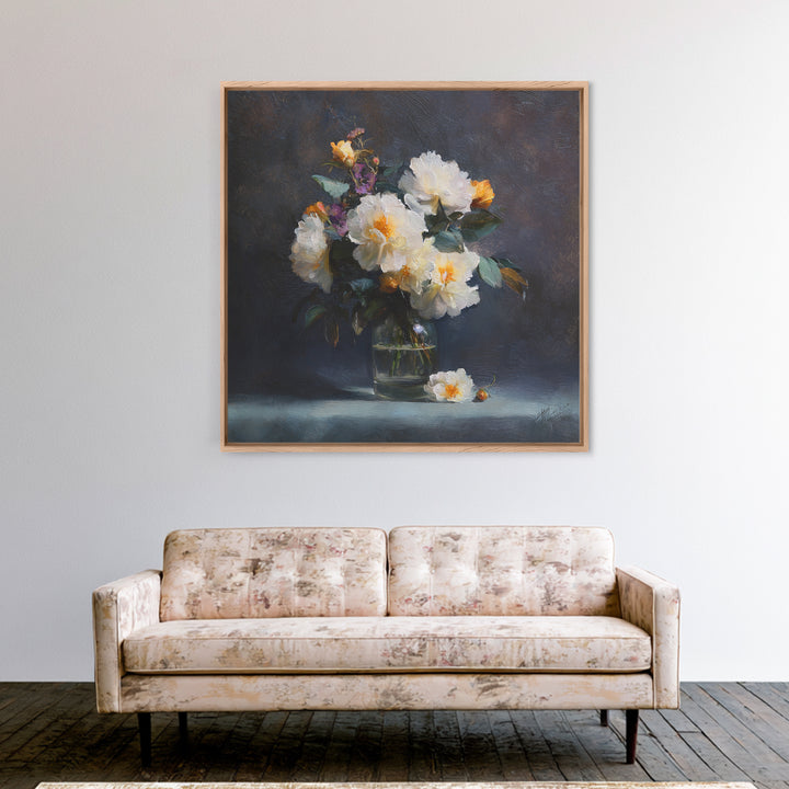 Classic Oil Painted Floral Still Life Canvas Print, Hotel Art, Art, Hotel Decor, Oil Painting, Boutique, Printable Art, HOT-1x1-81