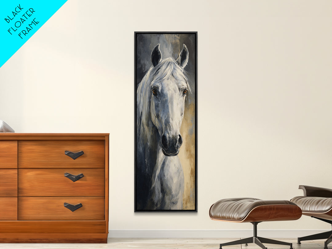 Neutral Horse Portrait Canvas Print, Hotel Art, Gallery Wall Set, Hotel Decor, Fine Art, Boutique, Textured Painting, HOT-1x3-100
