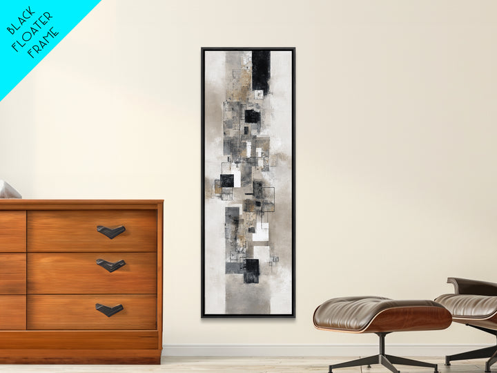 Simple Black Line Figure Canvas Print, Hotel Art, Large Wall Art, Hotel Decor, Boutique, Beach Decor, Minimalist Wall Art, HOT-1x3-35