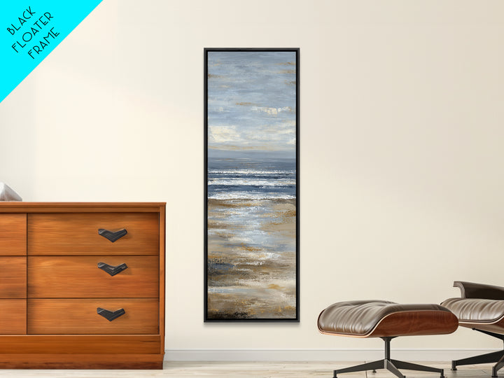 Mediterranean Terrace View Focused on Sea and Framed Canvas Print, Hotel Art, Modern Wall Art, Hotel Decor, Fine Art, Boutique, HOT-1x3-47