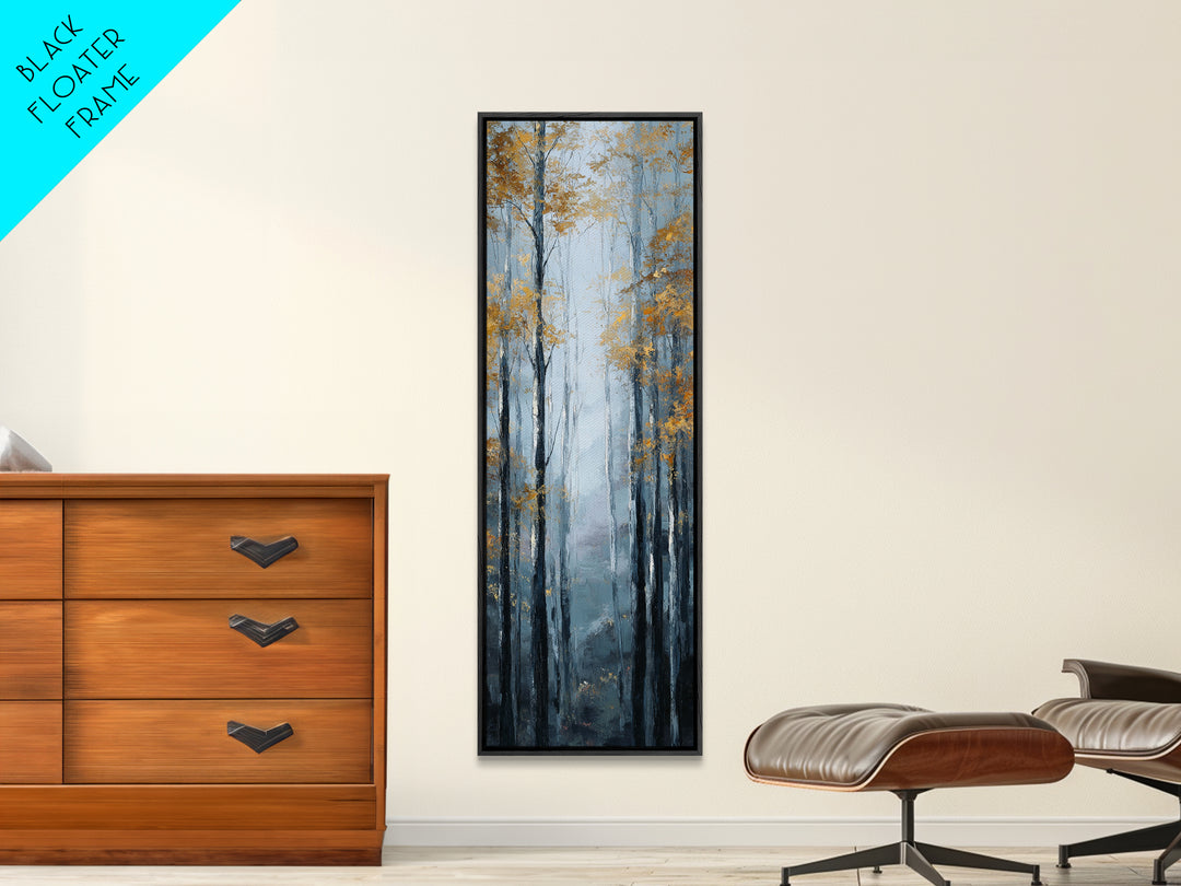 Misty Forest with Refined Calm Atmosphere Framed Canvas Print, Hotel Art, Fine Art Print, Hotel Decor, Fine Art, Boutique, HOT-1x3-50