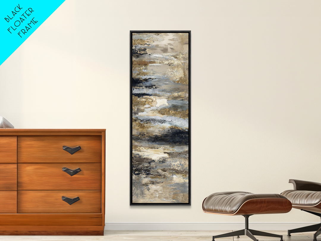 Gold Accented Abstract for Upscale Lobby Canvas Print, Hotel Art, Abstract Art, Hotel Decor, Boutique, Gallery Wall Art, HOT-1x3-73